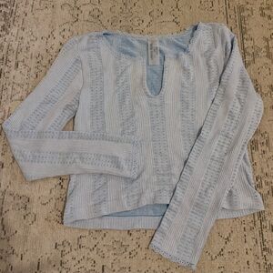 Light Blue Textured Knit Top